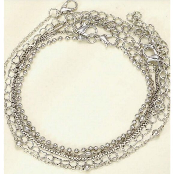 5 Pc Metal Beads & Chain Bracelet Set - Picture 4 of 4